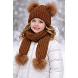 ESES BEBE TABA ÇİFT PONPONLU TRİKO ATKI BERE SET