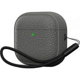 ESF Apple Airpods 4 Deri Kılıf - Gri