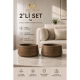 ESG PLUS Cookie 2 Adet 17 cm Eskitme Dekoratif Beton Kaktüs Sukulent ve Bonsai Saksısı – El Yapımı