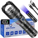 Esgreen PH-L330 LED el feneri, yüksek lümen, şarj edilebilir, süper parlak, USB C, yüksek performans, çok fonksiyonlu, sağlam, uzak ışık, acil durum, güvenlik, kamp için