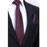 Esgue Hand Made 8 cm Desenli Bordo Lacivert Mendilli Kravat