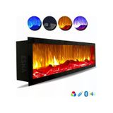 Esha Home Elektrikli Dekoratif Yapay Şömine Bluetooht Sabit Çıtırtı 100x 35x18 Cm