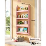 Esha Mobilya Ve Dekorasyon Çocuk Raf, Kitaplık , Çocuk Odası Raf, Kapı Arkası Raf , - PEMBE - Natural