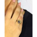 Esha Store Doğal Taş Ametist Doğal Taşlı Antik Model Kadın Ayarlanabillir Yüzük euy82amt