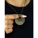 Esha Store Doğal Taş Oniks Doğal Taşlı Desenli Otantik Kadın Kolye 45 Cm Zincirli euk26o