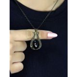 Esha Store Doğal Taş Oniks Doğal Taşlı Lale Modelli Antik Kadın Kolye euk44o