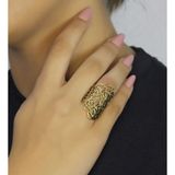 Esha Store Trend Otantik Çiçek Desenli Antik Ayarlanabilir Kadın Vintage Yüzük euy1277
