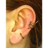 Esha Store Vintage Antik 2'li Deliksiz Ear Cuff Ayarlanabilir Yılan Model Kıkırdak Küpe Seti eukk9
