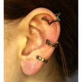 Esha Store Vintage Antik 3'lü Deliksiz Ear Cuff Ayarlanabilir Yıldız Model Kıkırdak Küpe Seti eukk10