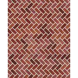 Eshel 1:50 Ölçek Zemin Karton Duvar Kırmızı Zikzak Desenl 9x22 cm Maket