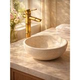 ESHOME Eskara Gold Lüks Banyo Bataryası Pirinç Gövde Çanak Lavabo Uyumlu Modern Tasarım Musluk - Gold - Altın