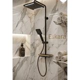 ESHOME Eskara Siyah Kare Robot Duş Banyo Seti - Mat Siyah