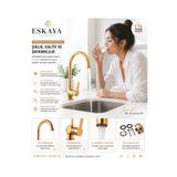 ESHOME Gold Delta Lüx Tasarım Altın Renk Kaplamalı Mutfak Eviye Bataryası Musluğu