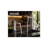 Eshome Krom 2 Li Set Banyo Lavabo Bataryası Ve Kare Mutfak Eviye Bataryası Şık Tasarım