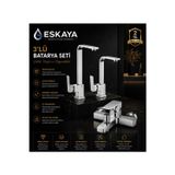 Eshome Lüx Krom Mutfak Eviye— Lavabo — Banyo Bataryası 3 Lü Set