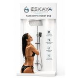 Eshome Makedonya Premium Full Lüx Krom Robot Duş Seti Tepe Yağmurlama Başlık Lüx Duş Seti