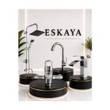 Eshome Premium 4'Lü Set Robot Duş Seti Krom Banyo Bataryası Lüx Mutfak Bataryası Şelale Akışlı Lavabo Bataryası 4'Lü Set
