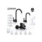Eshome Siyah Delta Eviye Mutfak - Lavabo Banyo Bataryası 3 Lü Set