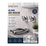 ESHOME Wc Taharet Seti 2'li Çubuk Kollu Taharet Musluğu Set Flex Hortumlu