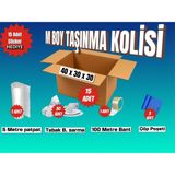 Esila Kağıtçılık 40X30X30 Taşınma Paketi M Boy 15 Adet Koli 1 Adet 5 Metre Patpat (Balonlu Naylon) 30 Adet Tabak/bardak Sarmalık Kâğıt 1 Adet 100 Metre Bant 3 Adet Çöp Poşeti Hediye: 15 Adet Sticker (Etiket)