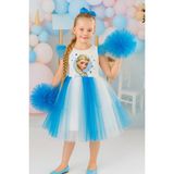 Esila Kids Elsa Kız Çocuk Abiye Elbise Karlar Kraliçesi Kız Çocuk Parti ve Doğum Günü Elbisesi 1-7 Yaş - Turkuaz - 3 - 4 Yaş