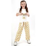 ESİLA KİDS Kız Çocuk Ayçiçek Desenli Tişört Ve Pantolon Takımı 2-9 Yaş - Yazlık 2'li Set - Sarı