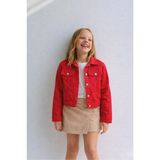 Esila Kids Kız Çocuk Gabardin Ceket Yazlık Ince Ceket - 9 - 10 Yaş - Kırmızı