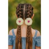 Esila Kids Kız Çocuk Toka Organze Tüllü Ponpon Detaylı Lastikli Saç Toka 2\'Li Set