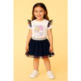 Esila Kids Kız Çocuk Yazlık 2\'li Takım - Tül Etek & Kısa Kollu Badi - Doğum Günü Parti Kıyafeti 3-6 Yaş