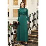 Esilanur Elif Taşlı Tesettür Elbise Zümrüt - 50