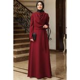 Esilanur Kardelen Tesettür Elbise Bordo - 42