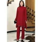 Esilanur Umay Şifon Tunik Pantolon Ikili Tesettür Takım Bordo - 44