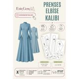 Esin'in Diktikleri Prenses Elbise Kalıbı | 36-52 Beden | Kağıt Baskı | Profesyonel Dikiş Kalıbı