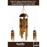 EsinÖz #RüzgarÇanı Doğal El Yapımı Bambu Rüzgar Çanı 50 cm Hindistan Cevizi (Coconat) Dekoratif Balkon Ve Bahçe Süsü