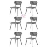 Esinti Metal Sandalye Renkli Ayak 6 Lı Set Cafe,Restaurant,Mutfak,Salon,Yemek Odası Sandalyesi Beyaz