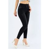 Esinty Kadın Siyah Yüksek Bel Likralı Jean Pantolon (DAR KALIP BOYU 92 CM)