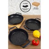Esivitalia Essenso Döküm Granit 3'lü Sahan 18-20-22 cm Siyah