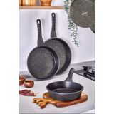 Esivitalia Granit Döküm Tava Seti 3’lü Siyah - 20CM-24CM-28CM