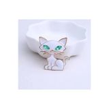 ESJ Renkli Göz Asil Kedi Kadın Broş Ebat: 3,5*3 cm