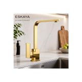 Eska Home Armatür Gold Kare Mutfak Lavabo Bataryası Kapa 2 Yıl Garantili