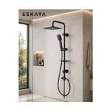 Eska Home Siyah Kare Tepe Yağmurlama Banyo Robot Duş Seti