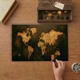 Eski Dünya Haritası Tasarımı 240 Parça Ahşap Puzzle Ahşap Kutuda MP05671