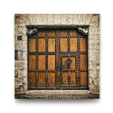 Eski Kahverengi Ahşap Kapı Tablosu - 30x30cm