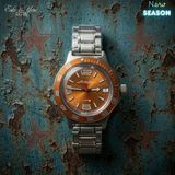 Eski Yeni Antik Vostok Amphibia 740383 Premium Otomatik Erkek Kol Saati 200M Su Geçirmez Turuncu Kadran Çelik Kasa