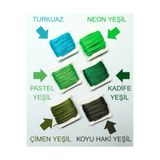 Eskişehir hobi sanat 10 Metre 6 Renk 1mm Mumlu Ip (toplam 60 Metre) Yeşil Renkler Kolye Takı Tasarım Tesbih Bileklik Ipi