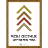 Eskitme Ahşap Puzzle Çerçevesi 68X96 Cm, 30 mm Kalınlık, Kahverengi - Seçenek 1