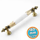 Eskitme Antik Sarı Beyaz Gerçek Porselen 128 Mm Mobilya Mutfak Dolap Kulpu Kulbu Kulpları
