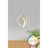 Eskitme Çiçek Desenli Çok Renkli Işıklı Power LED Avize - Altın - Seçenek 1