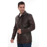 Eskitme Deri Erkek Deri Kaban Torba Cepli Yakalı Klasik Model