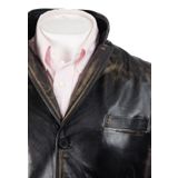Eskitme Deri Yelek, Eskitilmiş Siyah, Dar Kesim, Kuzu Derisi, Ayarlanabilir Tokalı,Yakalı (Siyah Eskitme, 5XL)